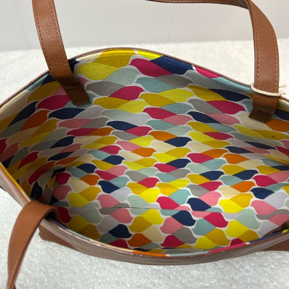 C.R. Gibson for Iota Chic "Flock of Colour" 3-Piece Tote Travel Bag Set Brown - Picture 7 of 16